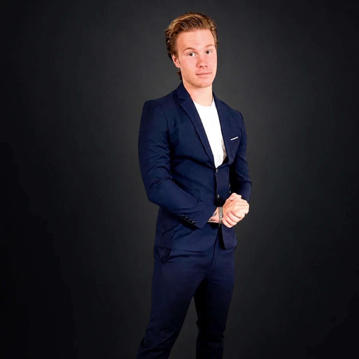 Deven Cripe wearing a navy suit